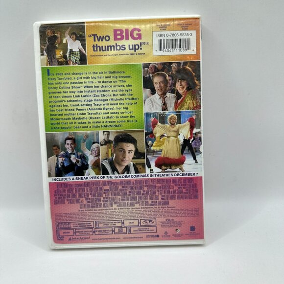 Hairspray DVD Fullscreen 2007 John Travolta Michelle Pfeiffer Zac Efron New Line - Picture 2 of 3